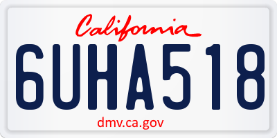 CA license plate 6UHA518