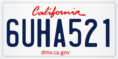 CA license plate 6UHA521