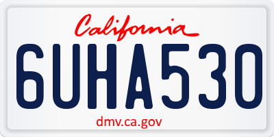 CA license plate 6UHA530