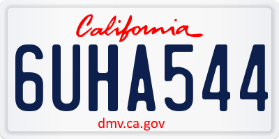 CA license plate 6UHA544