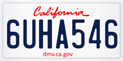 CA license plate 6UHA546