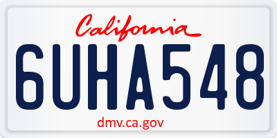 CA license plate 6UHA548