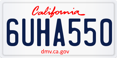 CA license plate 6UHA550