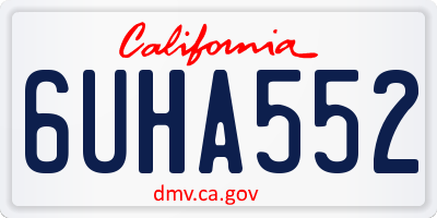CA license plate 6UHA552