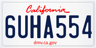 CA license plate 6UHA554