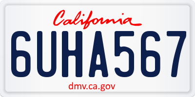 CA license plate 6UHA567