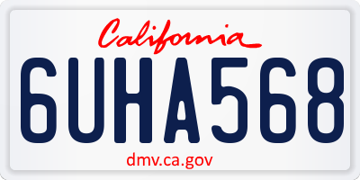 CA license plate 6UHA568