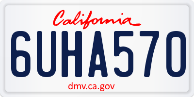 CA license plate 6UHA570