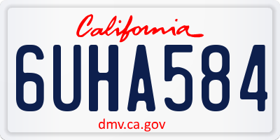 CA license plate 6UHA584