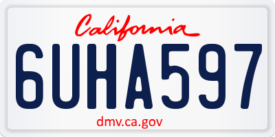 CA license plate 6UHA597