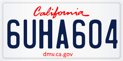 CA license plate 6UHA604