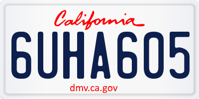CA license plate 6UHA605