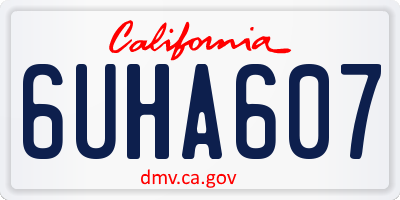 CA license plate 6UHA607