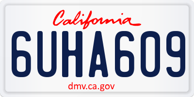 CA license plate 6UHA609