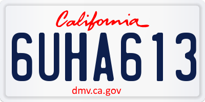 CA license plate 6UHA613