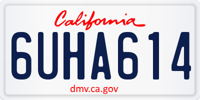 CA license plate 6UHA614