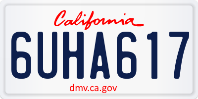 CA license plate 6UHA617