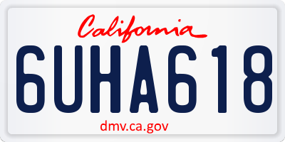 CA license plate 6UHA618