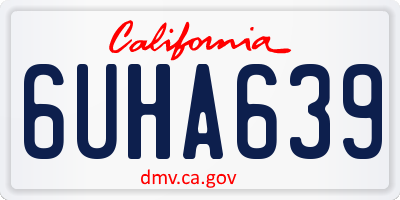 CA license plate 6UHA639