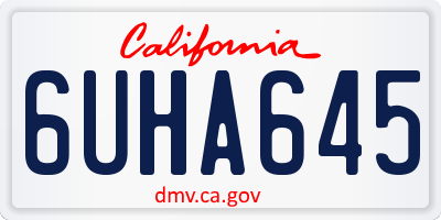 CA license plate 6UHA645