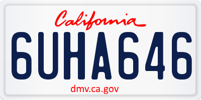 CA license plate 6UHA646