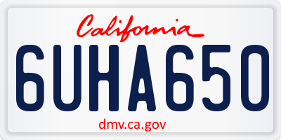 CA license plate 6UHA650