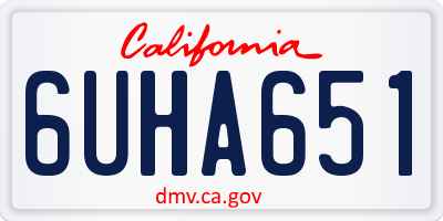 CA license plate 6UHA651