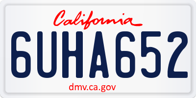 CA license plate 6UHA652