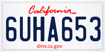 CA license plate 6UHA653
