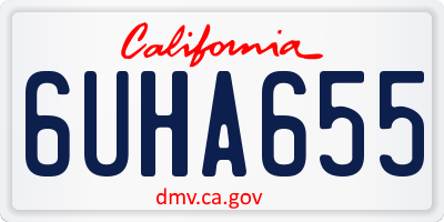 CA license plate 6UHA655