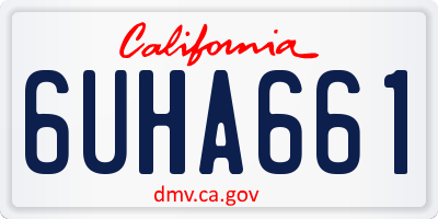 CA license plate 6UHA661