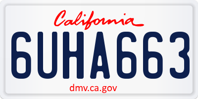 CA license plate 6UHA663