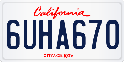 CA license plate 6UHA670