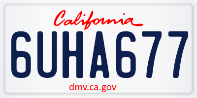 CA license plate 6UHA677