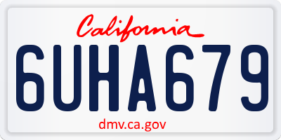 CA license plate 6UHA679