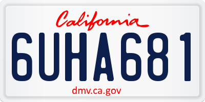 CA license plate 6UHA681