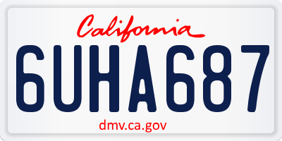 CA license plate 6UHA687