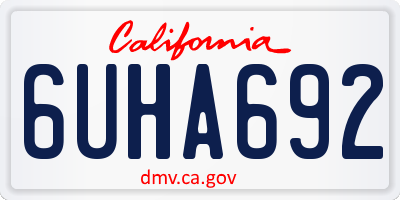 CA license plate 6UHA692