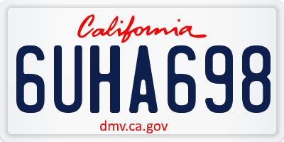 CA license plate 6UHA698