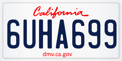 CA license plate 6UHA699