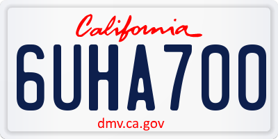 CA license plate 6UHA700