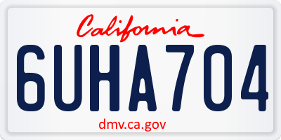 CA license plate 6UHA704