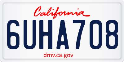 CA license plate 6UHA708