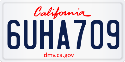 CA license plate 6UHA709
