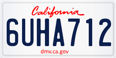 CA license plate 6UHA712
