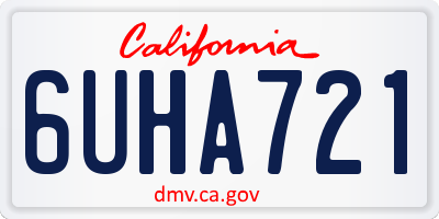 CA license plate 6UHA721