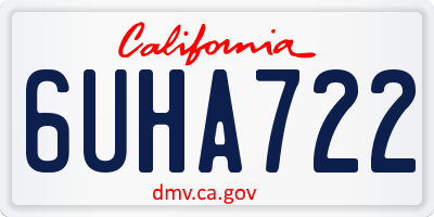 CA license plate 6UHA722