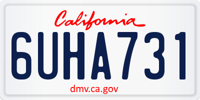 CA license plate 6UHA731