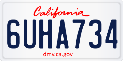 CA license plate 6UHA734