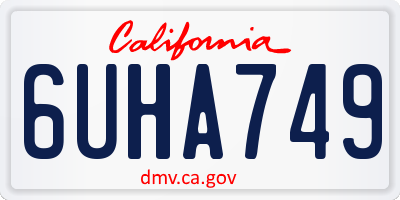 CA license plate 6UHA749